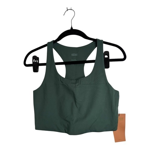 Girlfriend Collective Paloma Racerback Sports Bra Large (Green) NEW - Picture 4 of 9